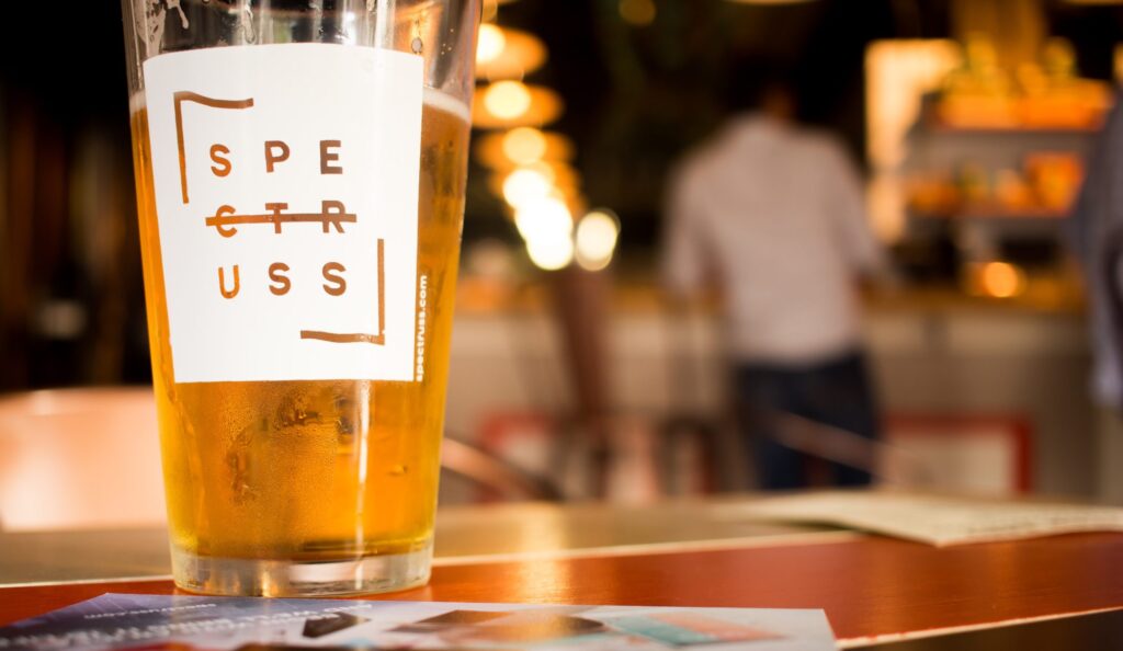 A Spectruss glass at a Spectruss event in Chattanooga