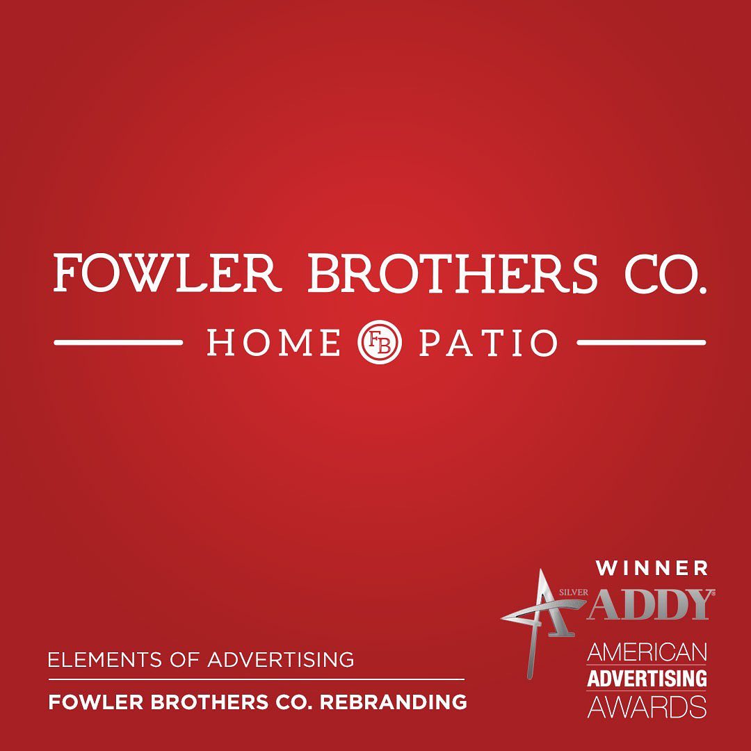 Proud of our hard working team at Spectruss for receiving a Silver ADDY at the 2021 American Advertising Awards 

We won under the category of Elements of Advertising for the Fowler Brothers Co. Home & Patio rebranding project! 
.
.
.
