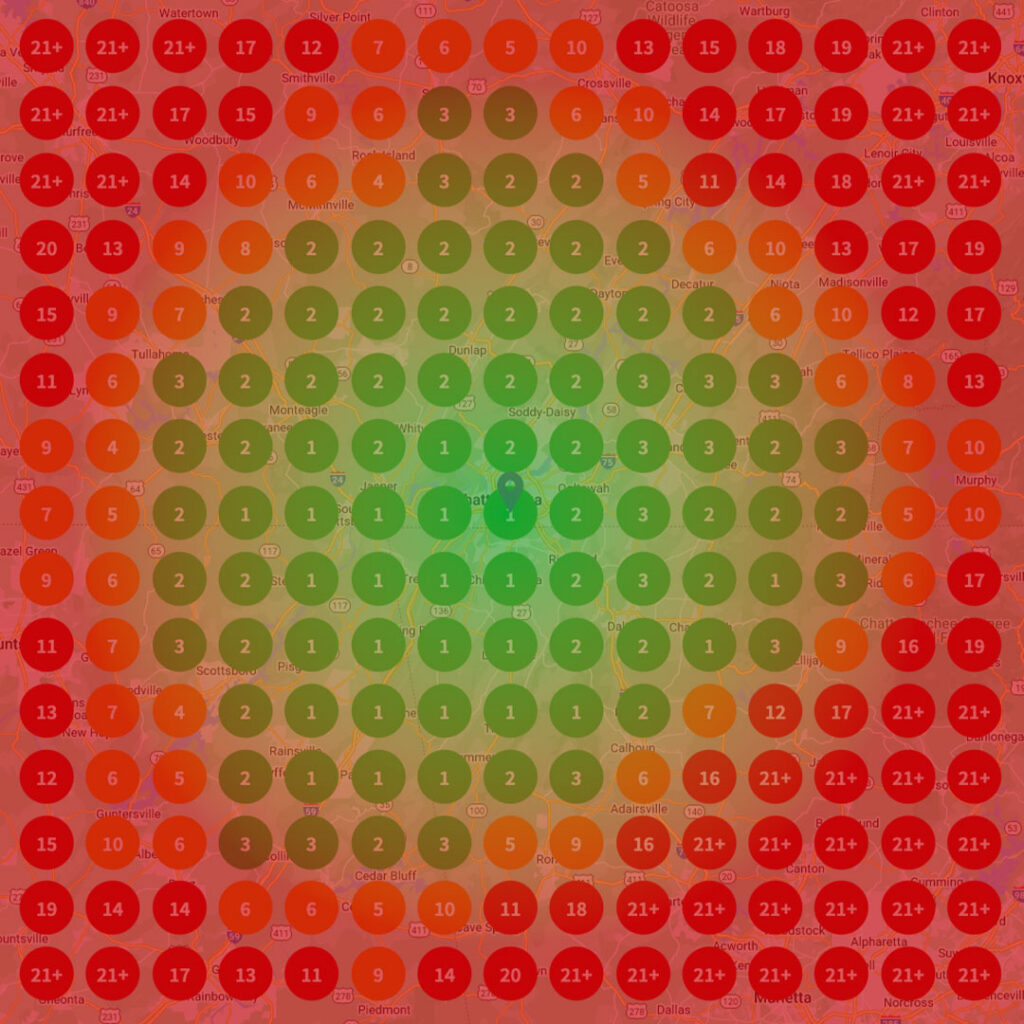 Local Search Heat Map