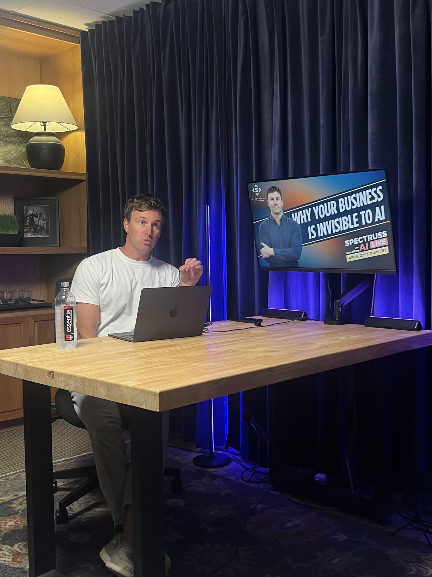 Sam Silvey hosting Spectruss AI Live from the Spectruss studio